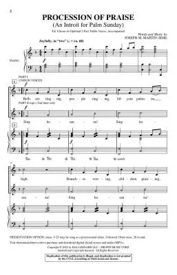 Procession of Praise (An Introit for Palm Sunday) - Martin - Choral Octavo - 2-Pt Accompanied