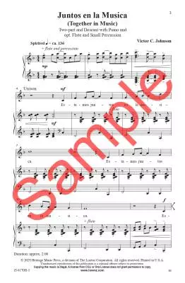 Juntos en la Musica (Together in Music) - Johnson - Choral Octavo - 2-Pt Piano/Flute/Small Percussion