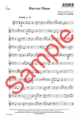 Harvest Moon - Franklin - Choral Octavo - 2-Pt Piano/Violin/Tambourine