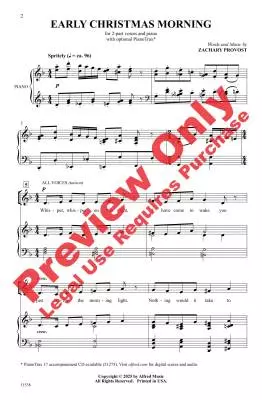 Early Christmas Morning - Provost - Choral Octavo - 2-Pt Accompanied