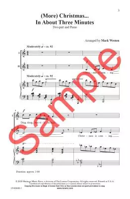 (More) Christmas in about Three Minutes Weston Chant choral in-octavo 2voix avec accompagnement