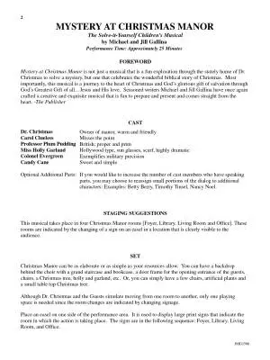 Mystery at Christmas Manor (Director\'s Kit)- Gallina - Book - 2-Part Vocal Score