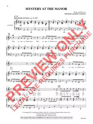 Mystery at Christmas Manor (Director\'s Kit)- Gallina - Book - 2-Part Vocal Score
