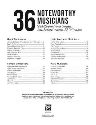36 Noteworthy Musicians - Hart - Book/PDF Online
