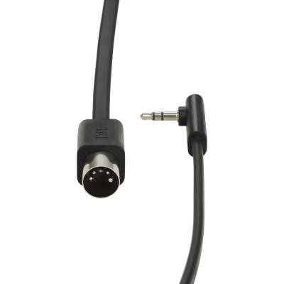 C�ble plat � connecteurs TRS et MIDI de type�A (noir, 30�cm)