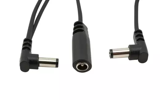 Flat Daisy Chain Cable with 2 Outputs, Right-Angle