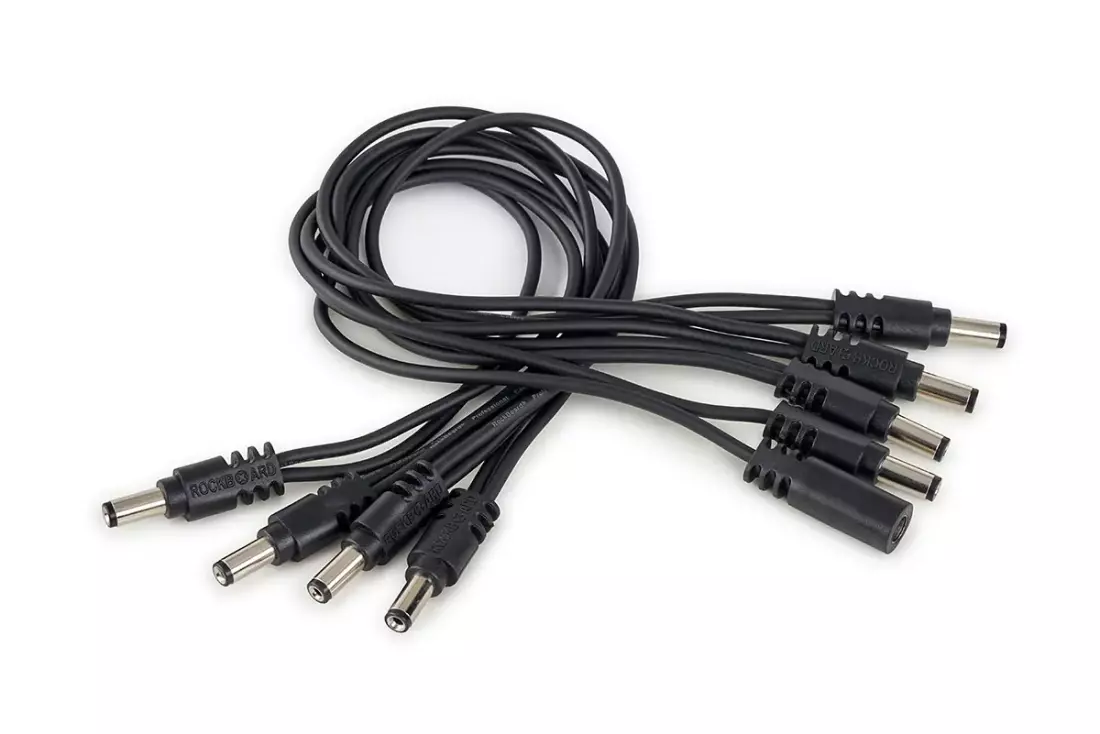 Flat Daisy Chain Cable with 8 Outputs, Straight