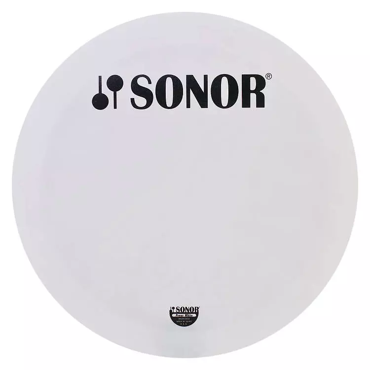 White Coated Bass Drumhead with Sonor Logo - 22\'\'