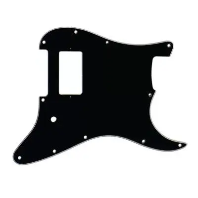 All Parts - 11-hole Pickguard for Stratocaster, 1 Humbucker - Black 3-Ply