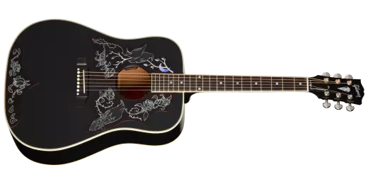 Gibson Custom Shop - Kirk Hammett Raven Acoustic/Electric Guitar with Hardshell Case - Ebony