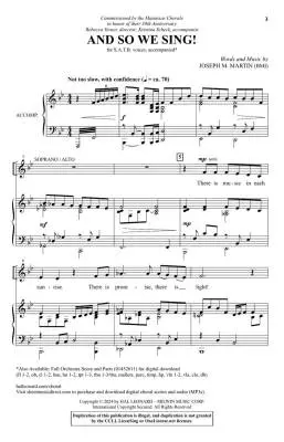 And So We Sing! - Martin - Choral Octavo - SATB Accompanied