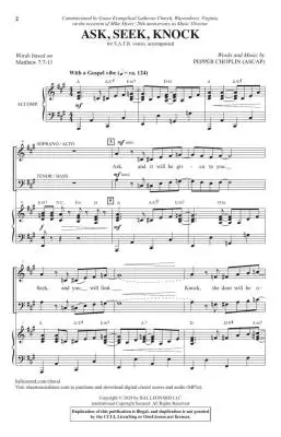Ask, Seek, Knock - Choplin - Choral Octavo - SATB Accompanied
