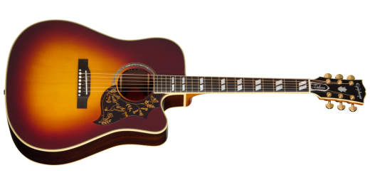 Epiphone - Hummingbird Deluxe EC Acoustic/Electric Guitar with Case - Autumn Burst