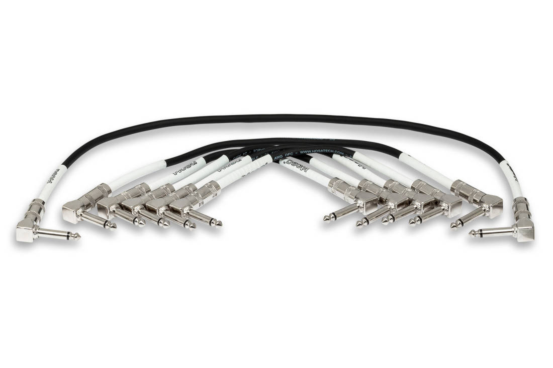 Right Angle to Right Angle Guitar Patch Cables (6 Pack)
