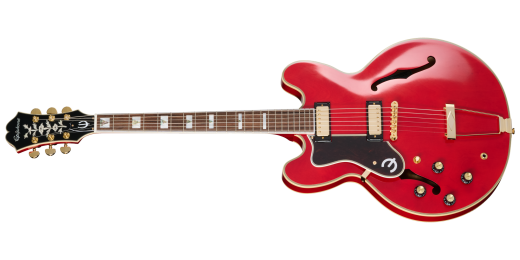 Epiphone - Masterbilt Gem Archer Sheraton Electric Guitar with Hardshell Case - Cherry Red (Left Handed)