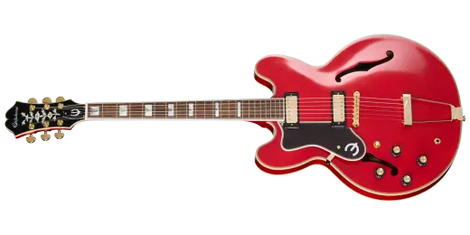 Epiphone - Masterbilt Gem Archer Sheraton Electric Guitar with Hardshell Case - Cherry Red (Left Handed)