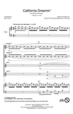 California Dreamin\' - Phillips/Huff - Choral Octavo - SSAA Accompanied
