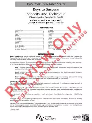 Keys to Success: Sonority and Technique (Warm-Ups for Symphonic Band) - Smith - Concert Band - Gr. 3.5