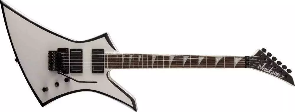 KEXMG Kelly Electric Guitar - White w/Black Bevels