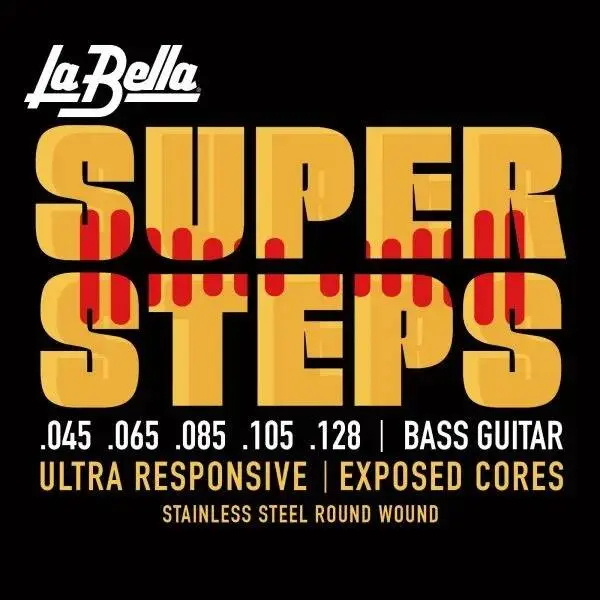 Super Steps Extra Long Scale 5-String Bass Set 45-128