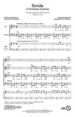 Sorida (A Zimbabwe Greeting) - Powell - Choral Octavo - SSAB A Cappella