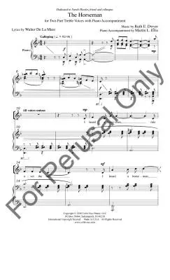 The Horseman - Dwyer/Ellis - Choral Octavo - 2-Pt Accompanied