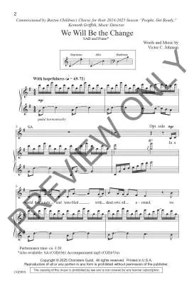 We Will Be the Change - Johnson - Choral Octavo - SAB Accompanied