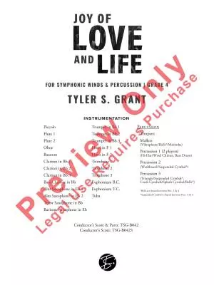 Joy of Love and Life - Grant - Concert Band - Gr. 4