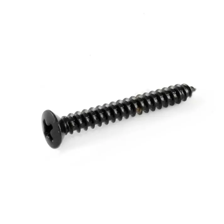 Short Neck Plate Screws, Phillips Head (4 pcs) - Black