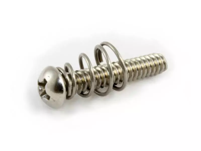 Single Coil Pickup Screws for Strats (8 pcs) w/Springs - Stainless Steel