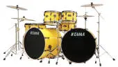 Imperialstar 7-Piece Drumkit with Double Bass Drums (22,10,12,14,16,SD) - Electric Yellow