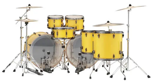 Imperialstar 7-Piece Drumkit with Double Bass Drums (22,10,12,14,16,SD) - Electric Yellow