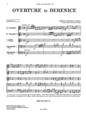 Overture from \'Berenice\' - Handel/Glick - Brass Quintet