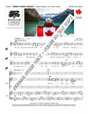 Sweet Home Canada - Belina/Sirett - Choral Octavo - SATB Accompanied