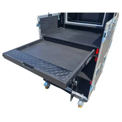Mobile AV Recording Studio Workstation Case with 4U Top 12U Bottom - Silver