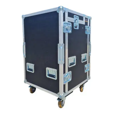 Mobile AV Recording Studio Workstation Case with 4U Top 12U Bottom - Silver