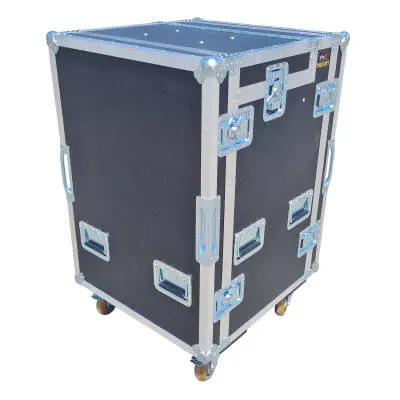 Mobile AV Recording Studio Workstation Case with 4U Top 12U Bottom - Silver