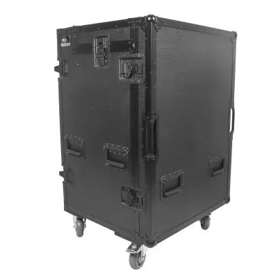 Mobile AV Recording Studio Workstation Case with 4U Top 12U Bottom - Black