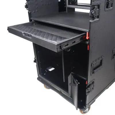 Mobile AV Recording Studio Workstation Case with 4U Top 12U Bottom - Black
