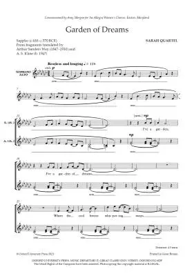 Garden of Dreams - Quartel - Choral Octavo - SSAA A Cappella