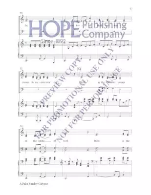 Palm Sunday Calypso Hayes Chant choral in-octavo SATB (avec accompagnement)