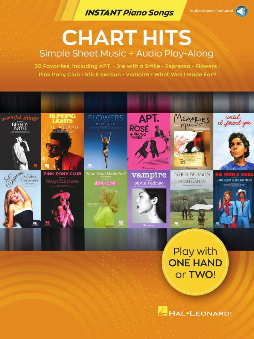 Chart Hits: Instant Piano Songs - Easy Piano Songs - Book/Audio Online