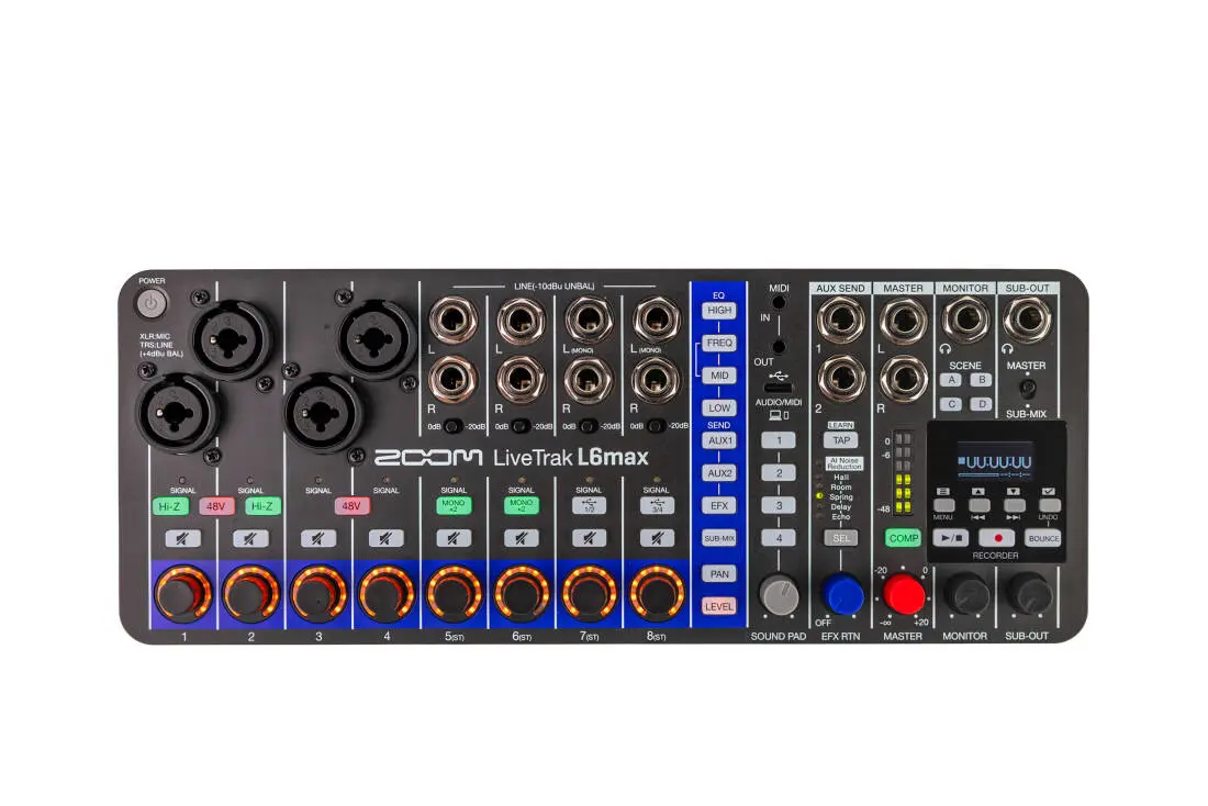 LiveTrak L6max 12-Channel Mixer & Recorder