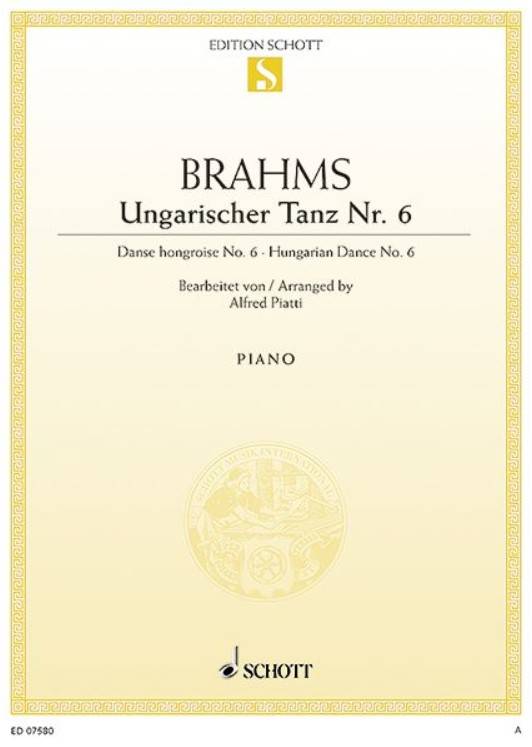 Hungarian Dance No.6 in B-flat Major - Brahms/Joachim  - Violin/Piano - Sheet