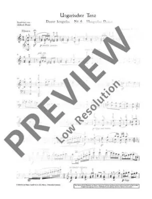Hungarian Dance No.6 in B-flat Major - Brahms/Joachim  - Violin/Piano - Sheet