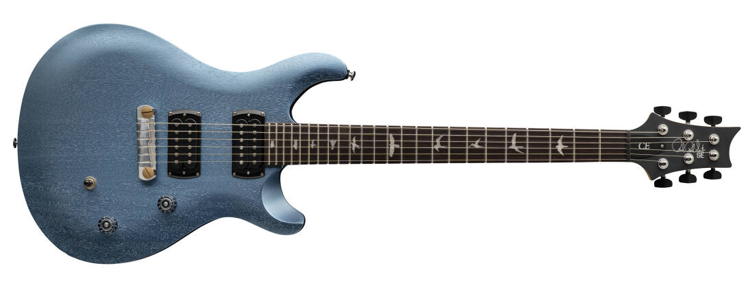 SE CE 24 Standard Satin Stoptail Electric Guitar with Gigbag - Ice Blue Metallic