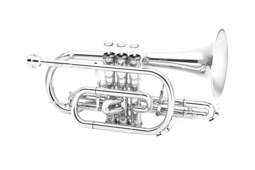 Jupiter - JCR1100SQ Intermediate Bb Cornet with Yellow Brass Bell - Silver-Plated