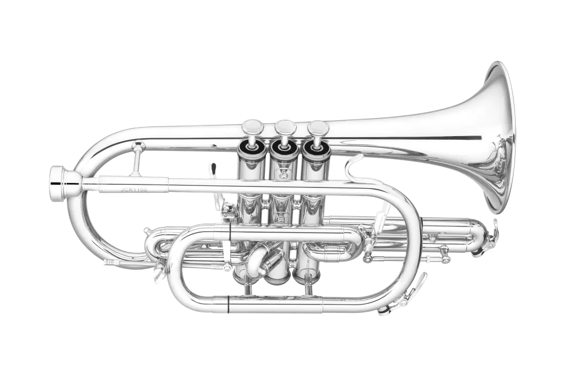 JCR1100RSQ Intermediate Bb Cornet with Rose Brass Bell - Silver-Plated
