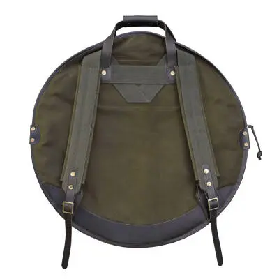 22\'\' Waxed Canvas Backpack Cymbal Case - Forest Green/Dark Brown