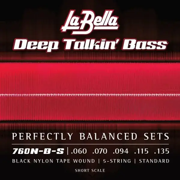 760N-B-S Black Nylon Tape Wound Bass Strings